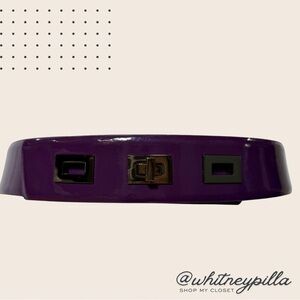 Vince Camuto Purple Patent Leather Statement Belt Wide Waist Cinch Size Medium